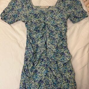 Floral Blue and Green Dress